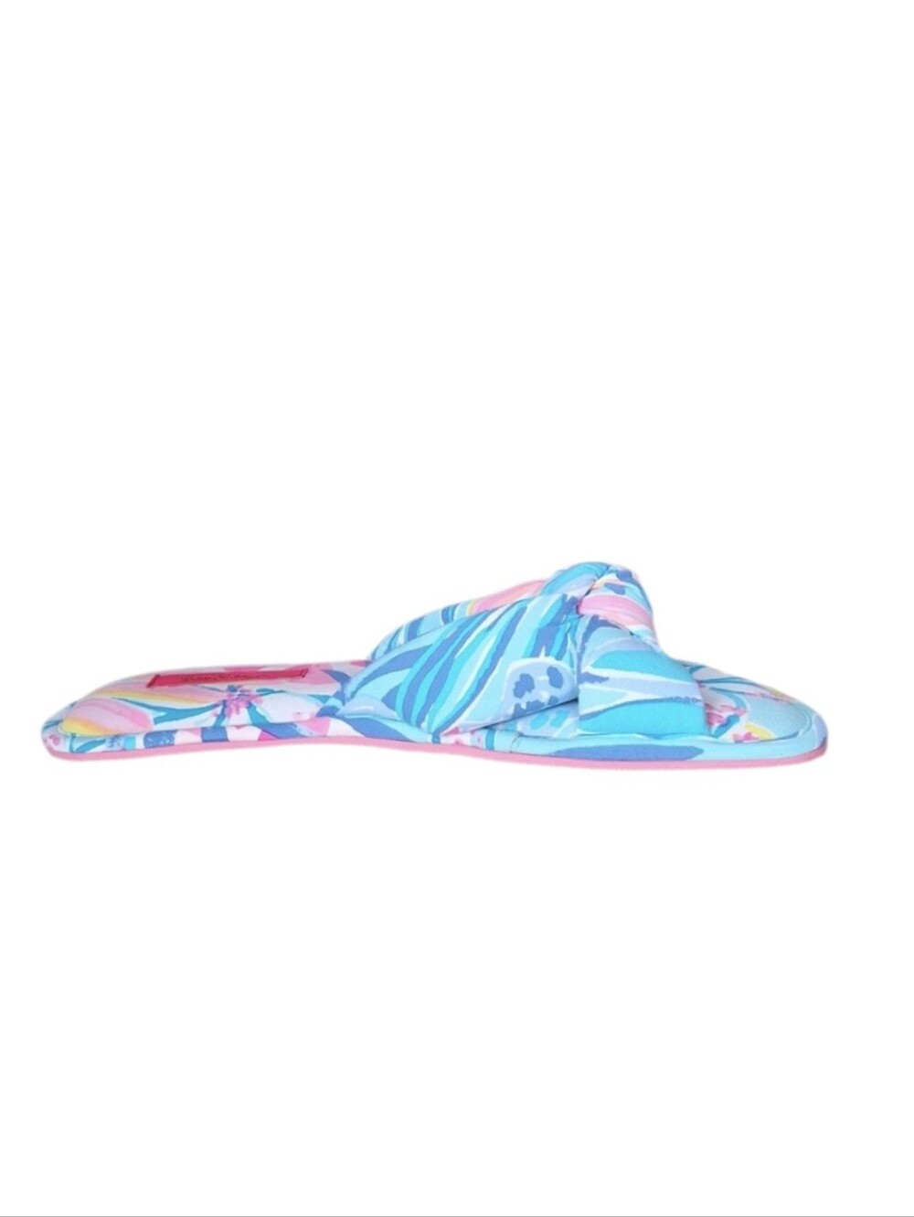 Lilly Pulitzer Harte Bow Tropical Print Slippers Bow Slide House Shoes 9 - Picture 3 of 8